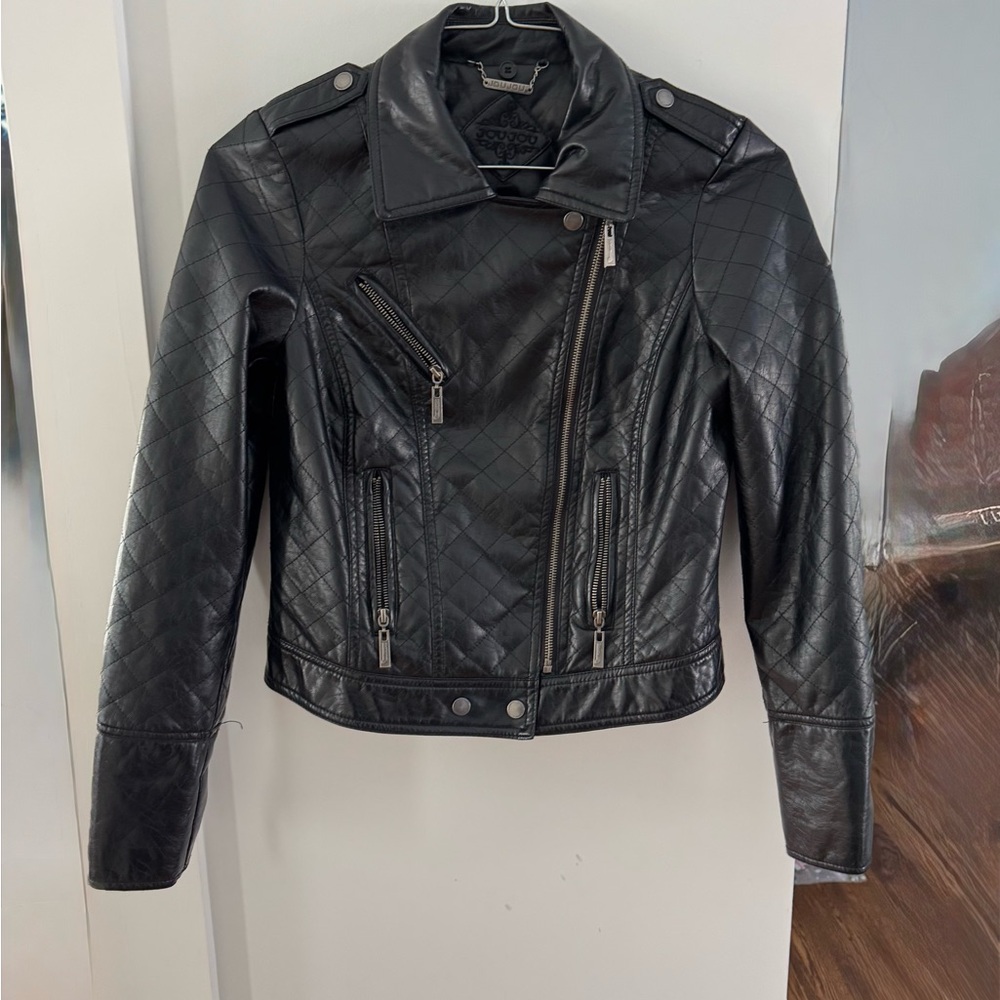 Black leather jacket size s